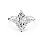 Marquise Cut Three Stone Diamond Engagement Ring with Trillion Side Stones