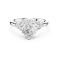 Pear Cut Three Stone Diamond Engagement Ring with Trillion Side Stones