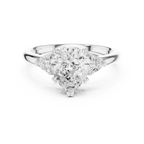 Pear Cut Three Stone Diamond Engagement Ring with Trillion Side Stones