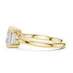 Princess Cut Three Stone Diamond Engagement Ring with Trillion Side Stones