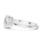 Heart Cut Three Stone Diamond Engagement Ring with Trillion Side Stones