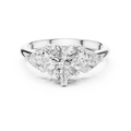 Heart Cut Three Stone Diamond Engagement Ring with Trillion Side Stones