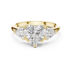 Heart Cut Three Stone Diamond Engagement Ring with Trillion Side Stones