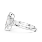 Marquise Cut Three Stone Diamond Engagement Ring with Trillion Side Stones