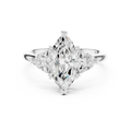 Marquise Cut Three Stone Diamond Engagement Ring with Trillion Side Stones