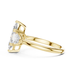 Marquise Cut Three Stone Diamond Engagement Ring with Trillion Side Stones