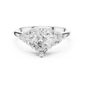 Pear Cut Three Stone Diamond Engagement Ring with Trillion Side Stones