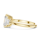 Radiant Cut Three Stone Diamond Engagement Ring with Trillion Side Stones