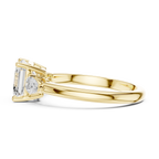 Asscher Cut Three Stone Diamond Engagement Ring with Pear Side Stones