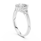 Heart Cut Three Stone Diamond Engagement Ring with Pear Side Stones