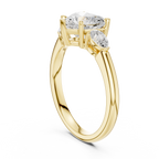 Heart Cut Three Stone Diamond Engagement Ring with Pear Side Stones