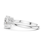 Heart Cut Three Stone Diamond Engagement Ring with Pear Side Stones