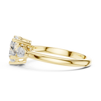 Heart Cut Three Stone Diamond Engagement Ring with Pear Side Stones
