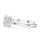 Princess Cut Three Stone Diamond Engagement Ring with Pear Side Stones