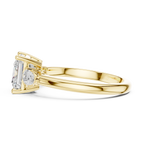 Princess Cut Three Stone Diamond Engagement Ring with Pear Side Stones