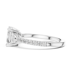 Asscher Cut Three Stone Diamond Engagement Ring