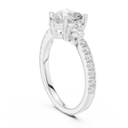 Heart Cut Three Stone Diamond Engagement Ring