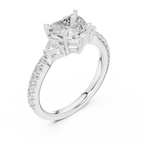 Heart Cut Three Stone Diamond Engagement Ring