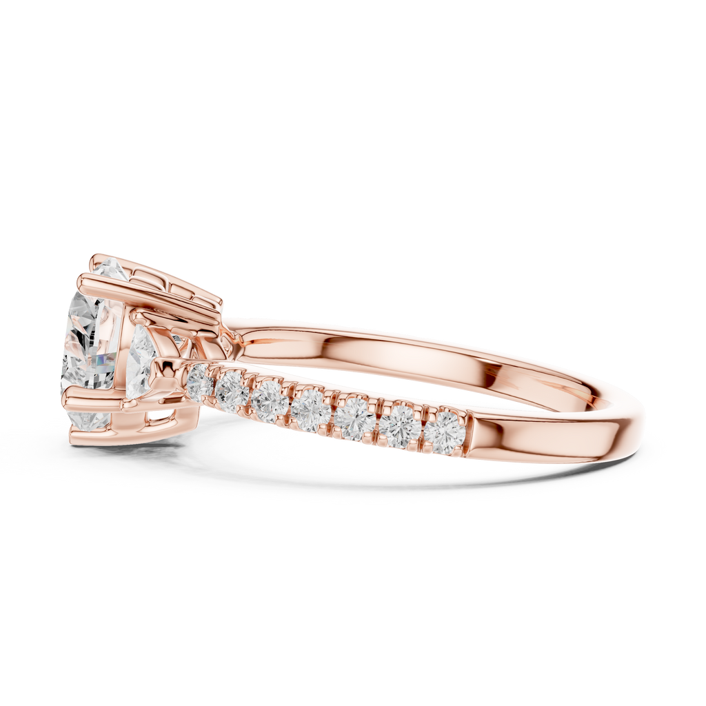 Heart Cut Three Stone Diamond Engagement Ring