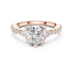 Heart Cut Three Stone Diamond Engagement Ring
