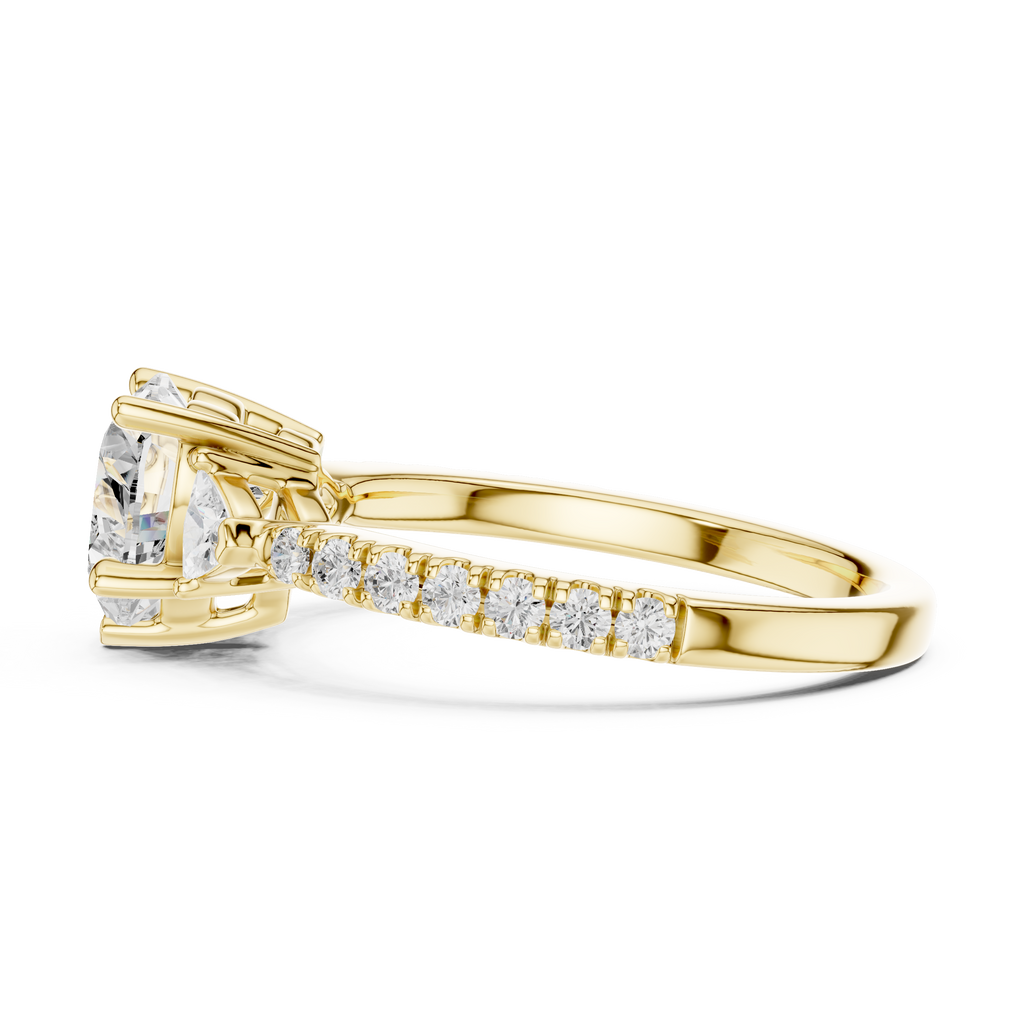 Heart Cut Three Stone Diamond Engagement Ring