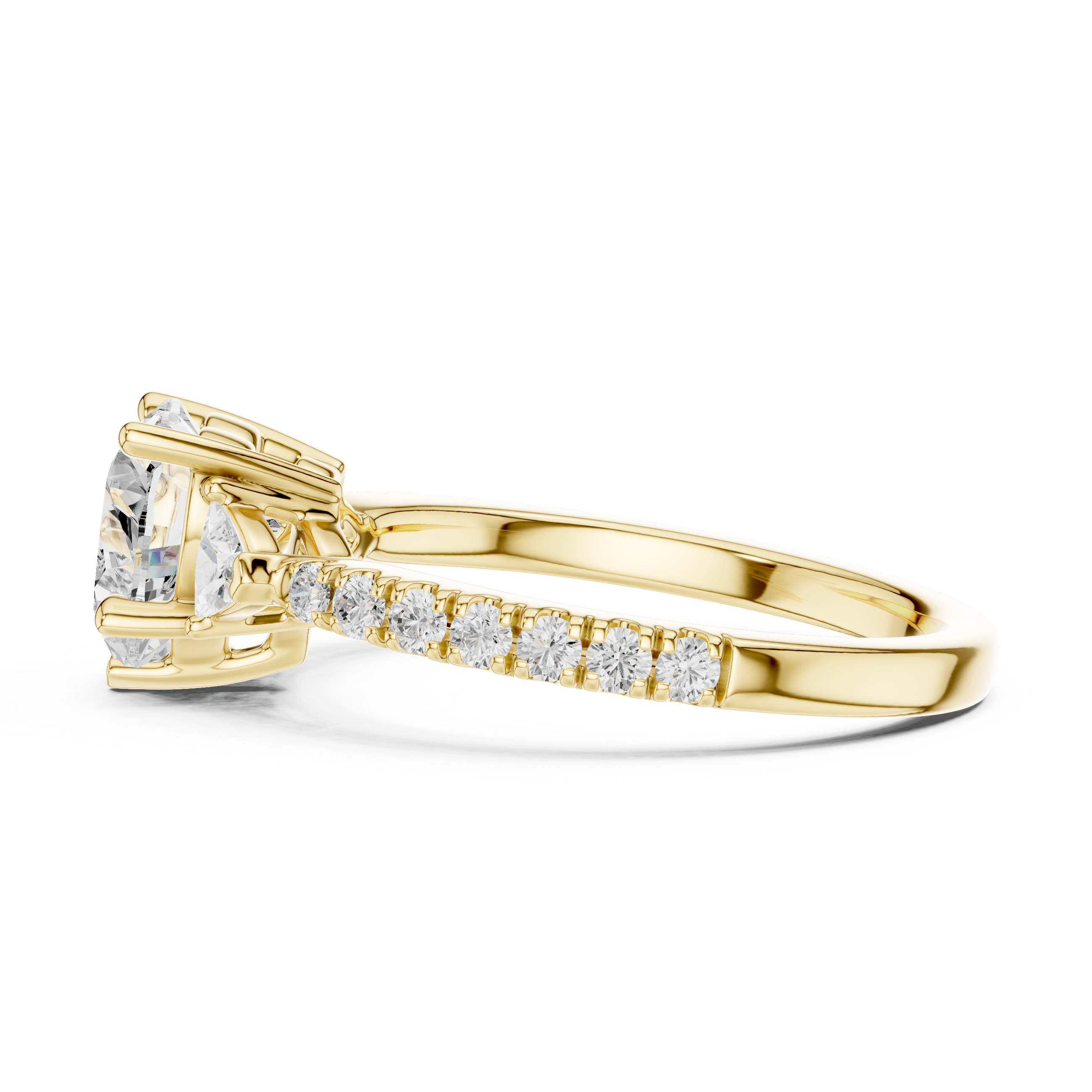 Heart Cut Three Stone Diamond Engagement Ring
