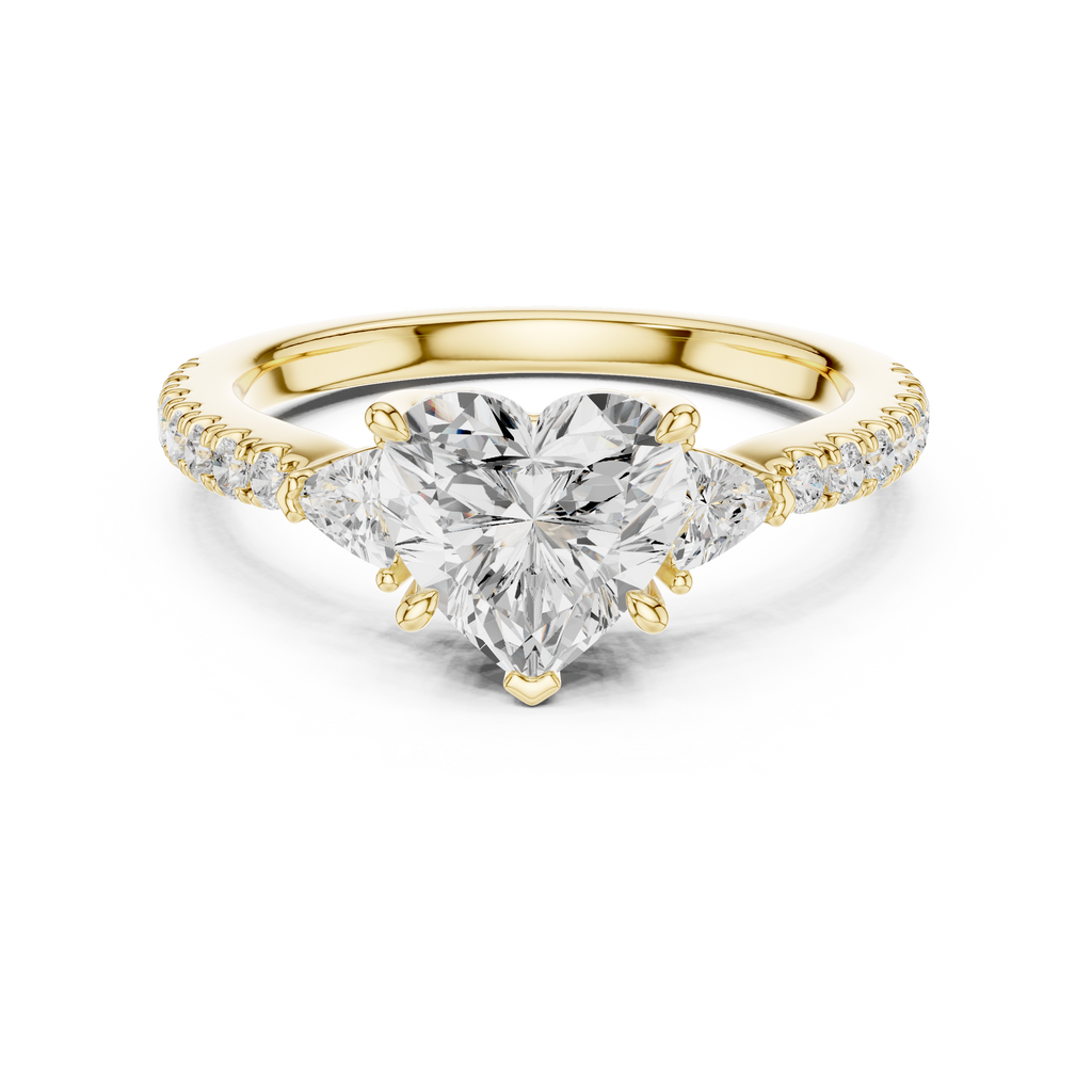 Heart Cut Three Stone Diamond Engagement Ring