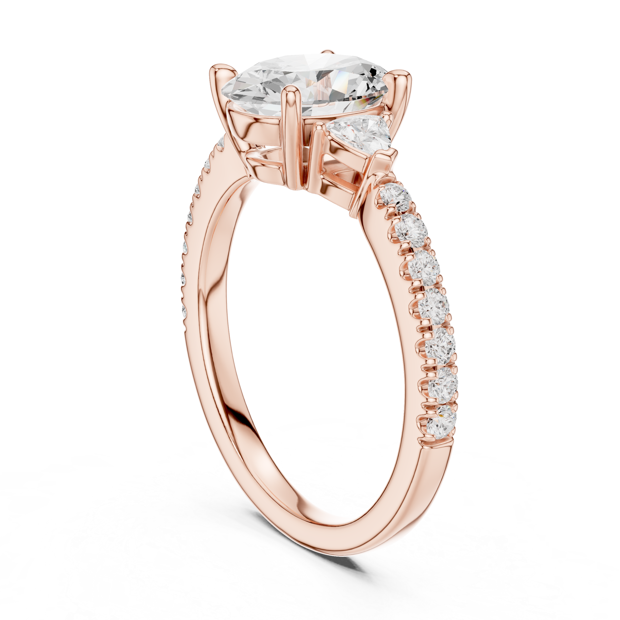 Oval Cut Three Stone Diamond Engagement Ring