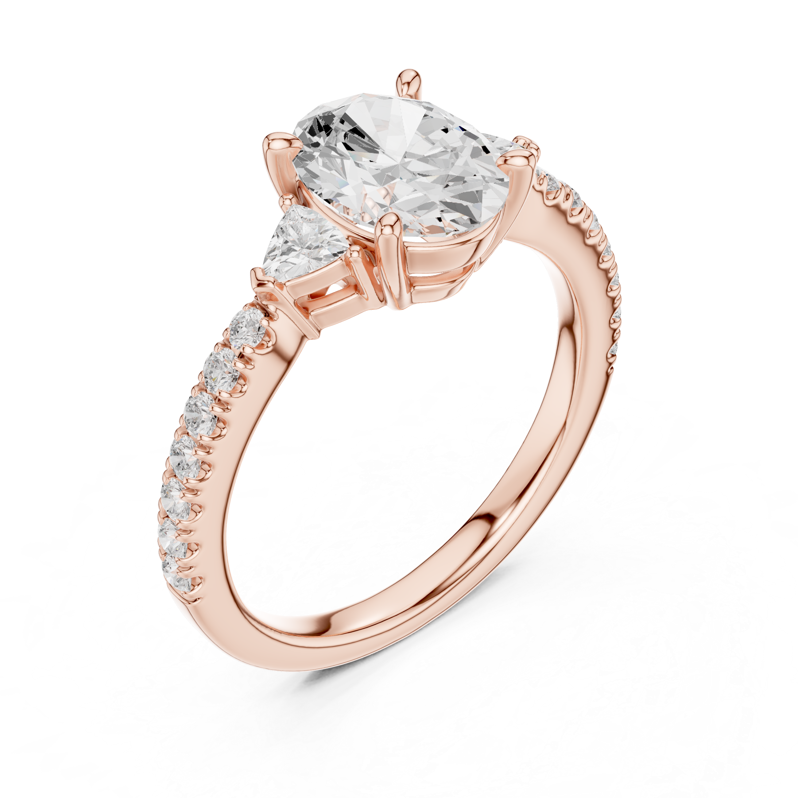 Oval Cut Three Stone Diamond Engagement Ring