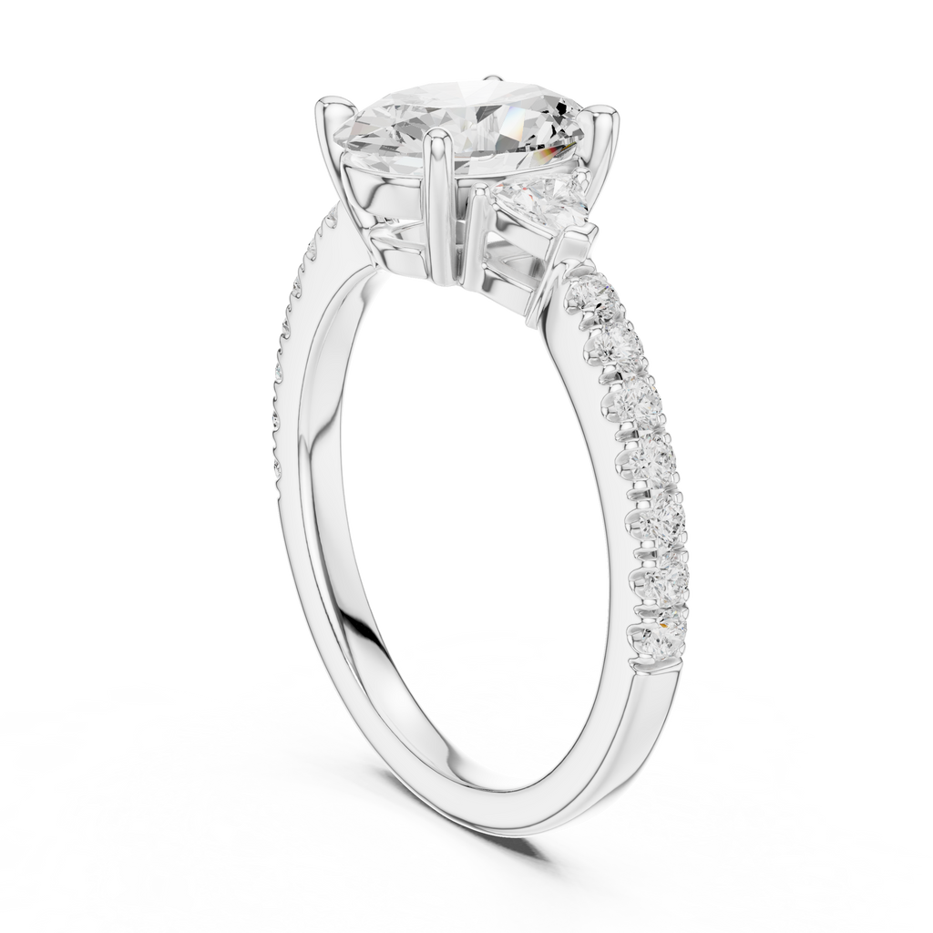 Oval Cut Three Stone Diamond Engagement Ring