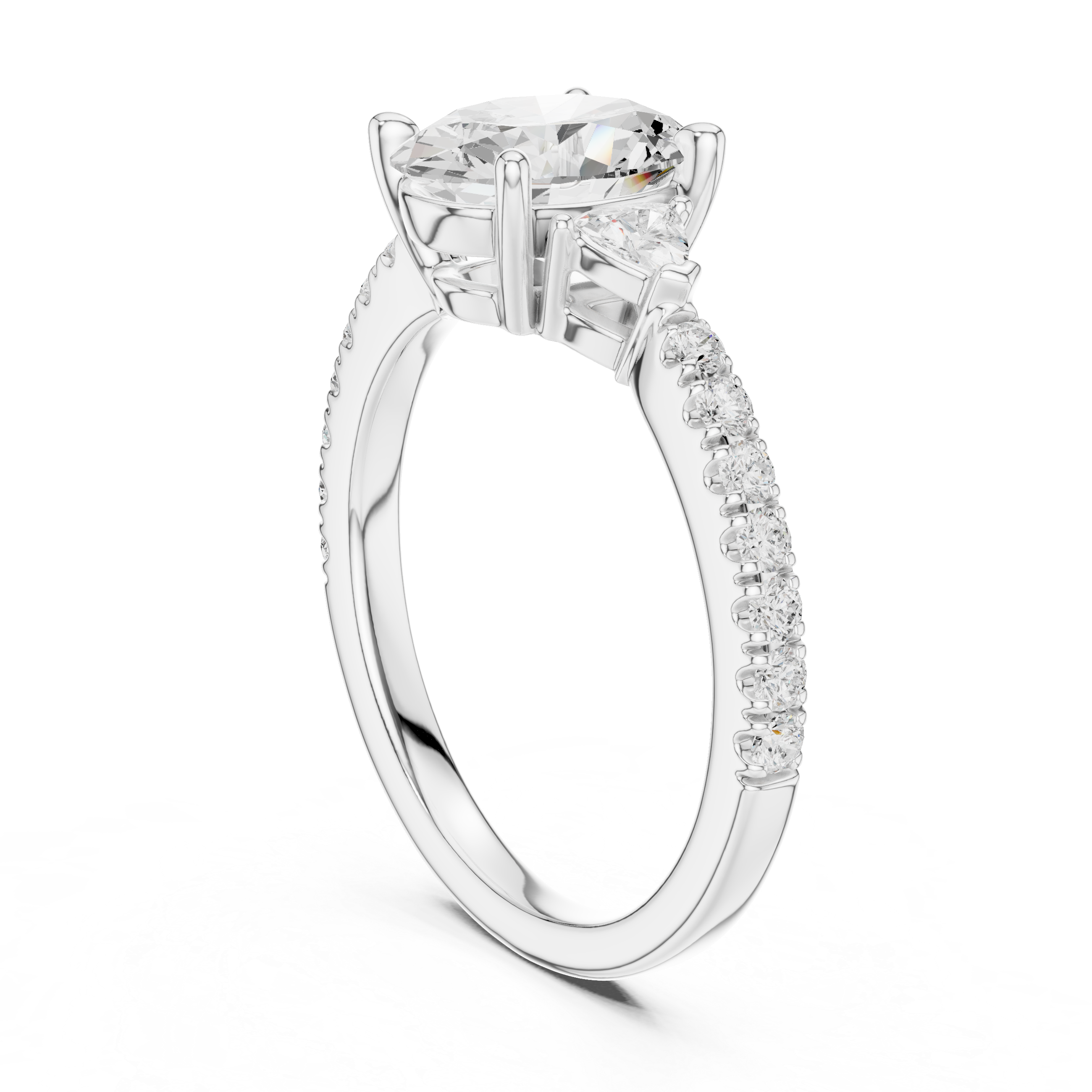 Oval Cut Three Stone Diamond Engagement Ring