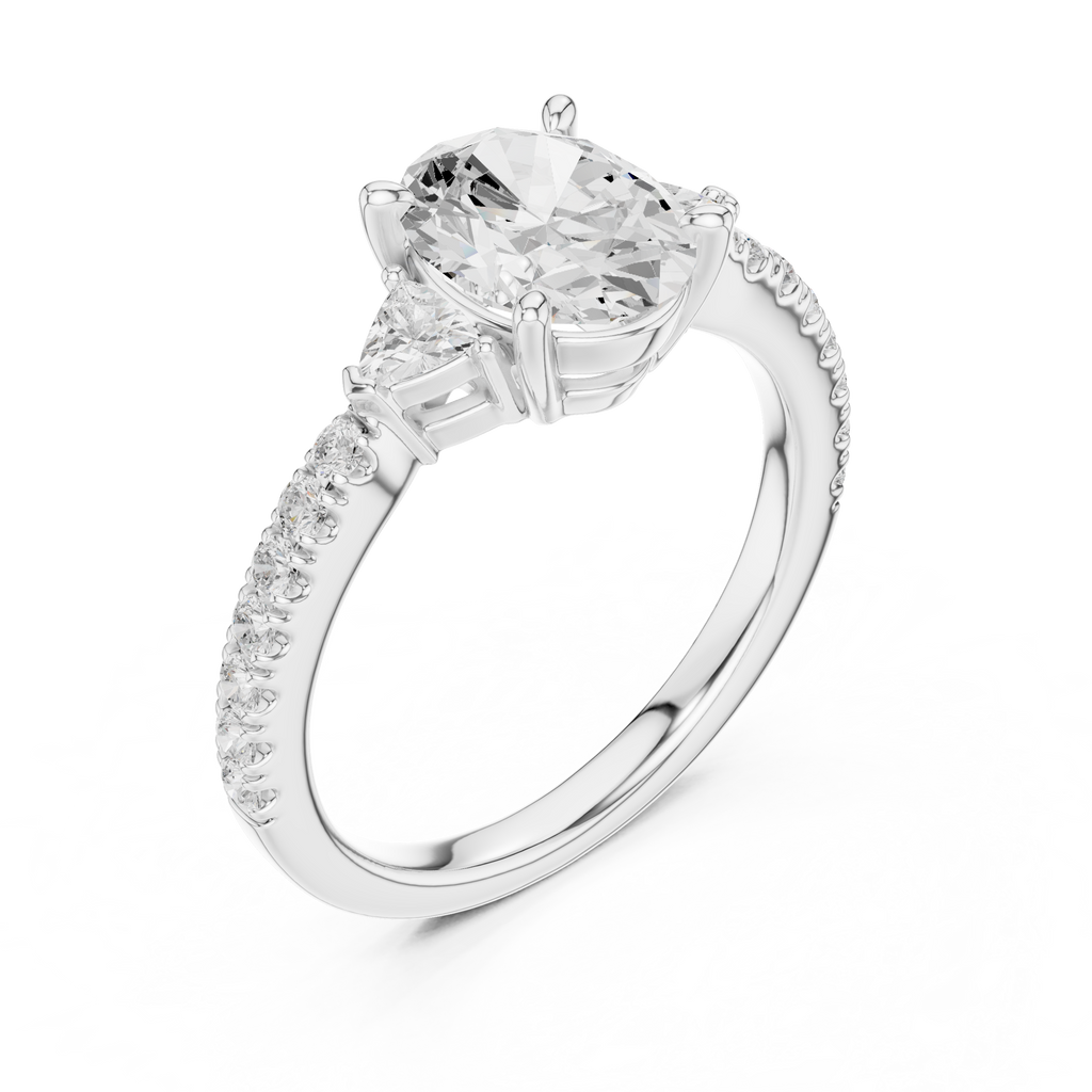 Oval Cut Three Stone Diamond Engagement Ring