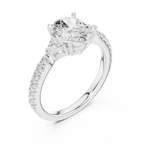 Oval Cut Three Stone Diamond Engagement Ring