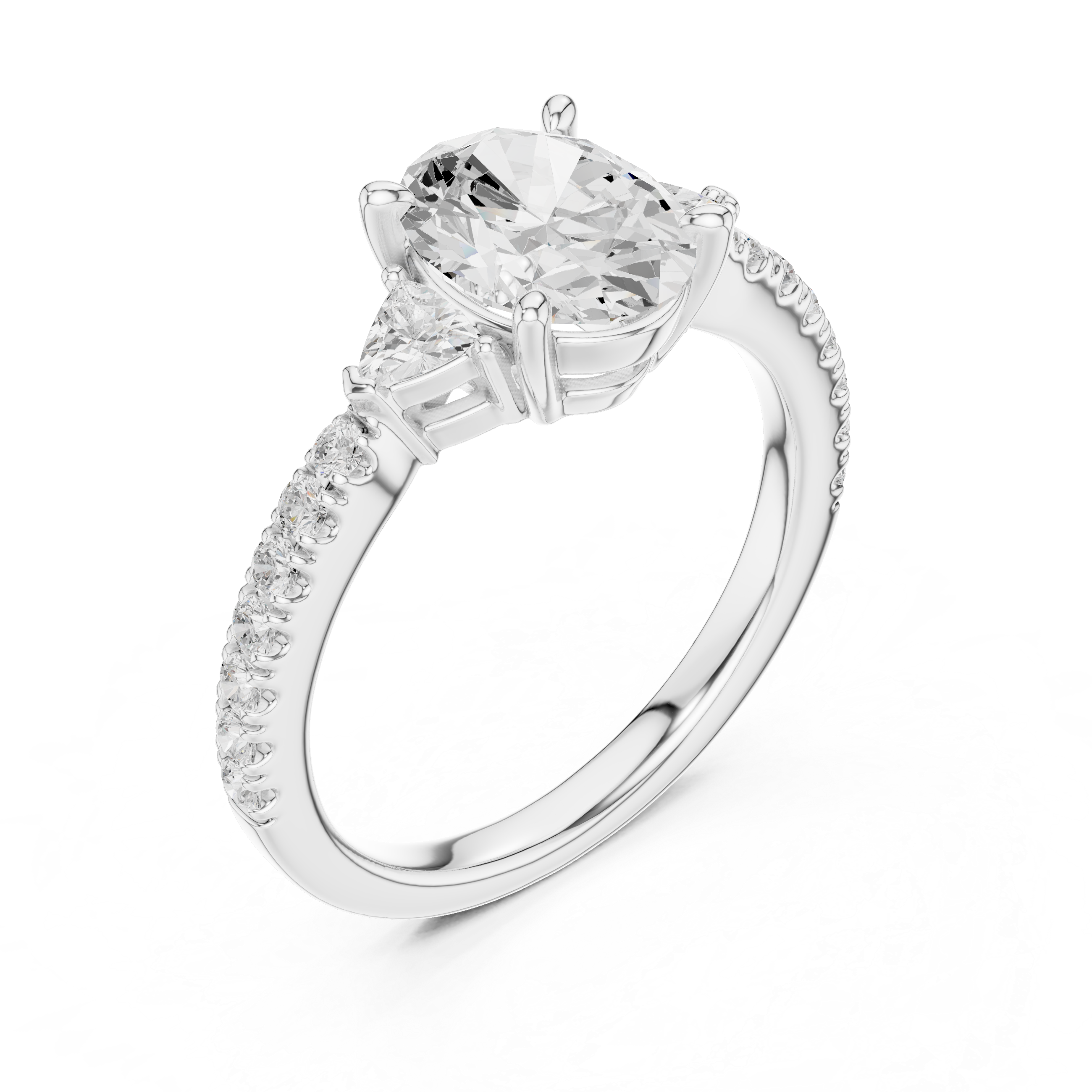Oval Cut Three Stone Diamond Engagement Ring