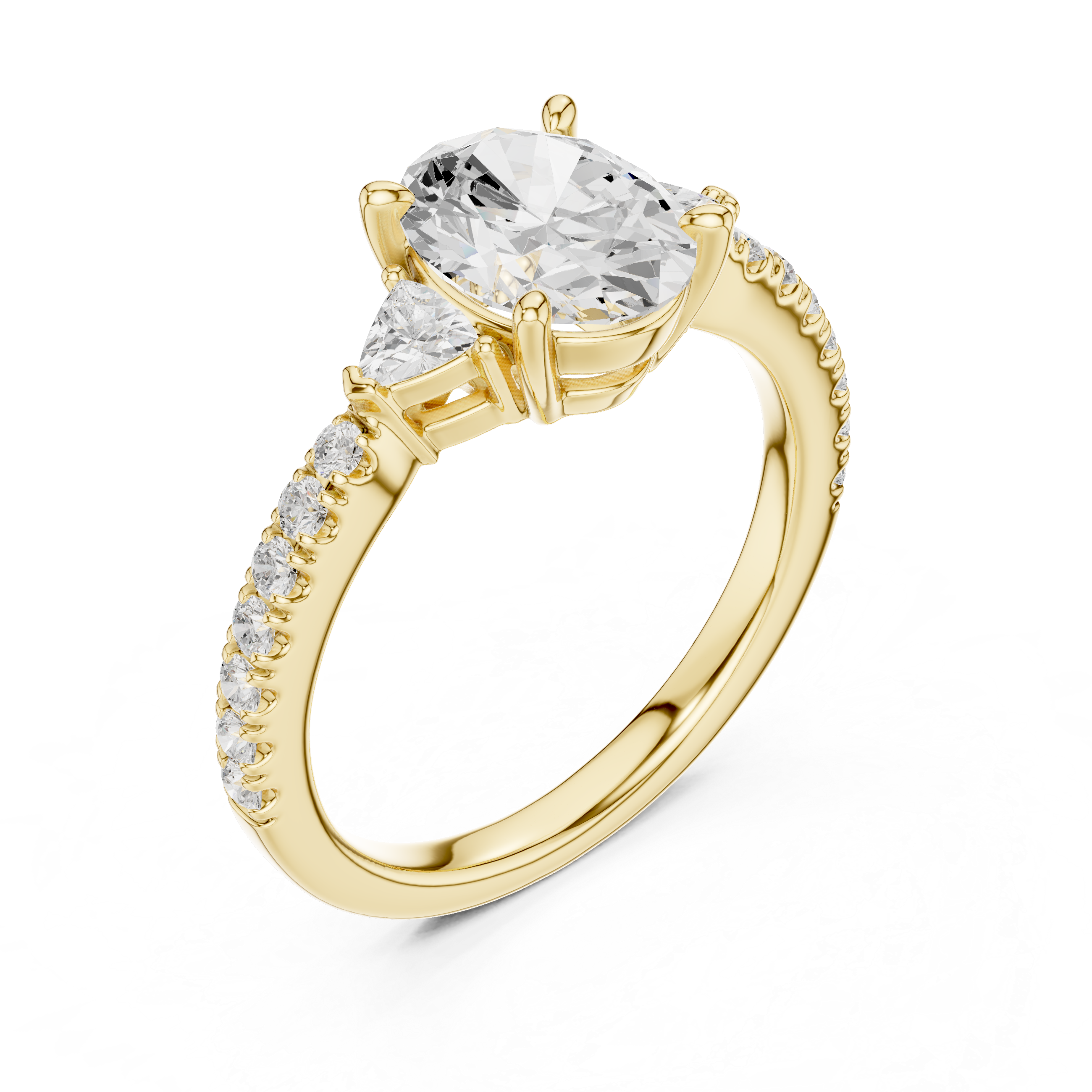 Oval Cut Three Stone Diamond Engagement Ring