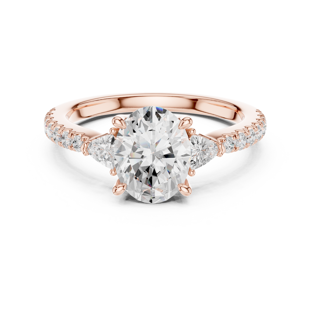 Oval Cut Three Stone Diamond Engagement Ring