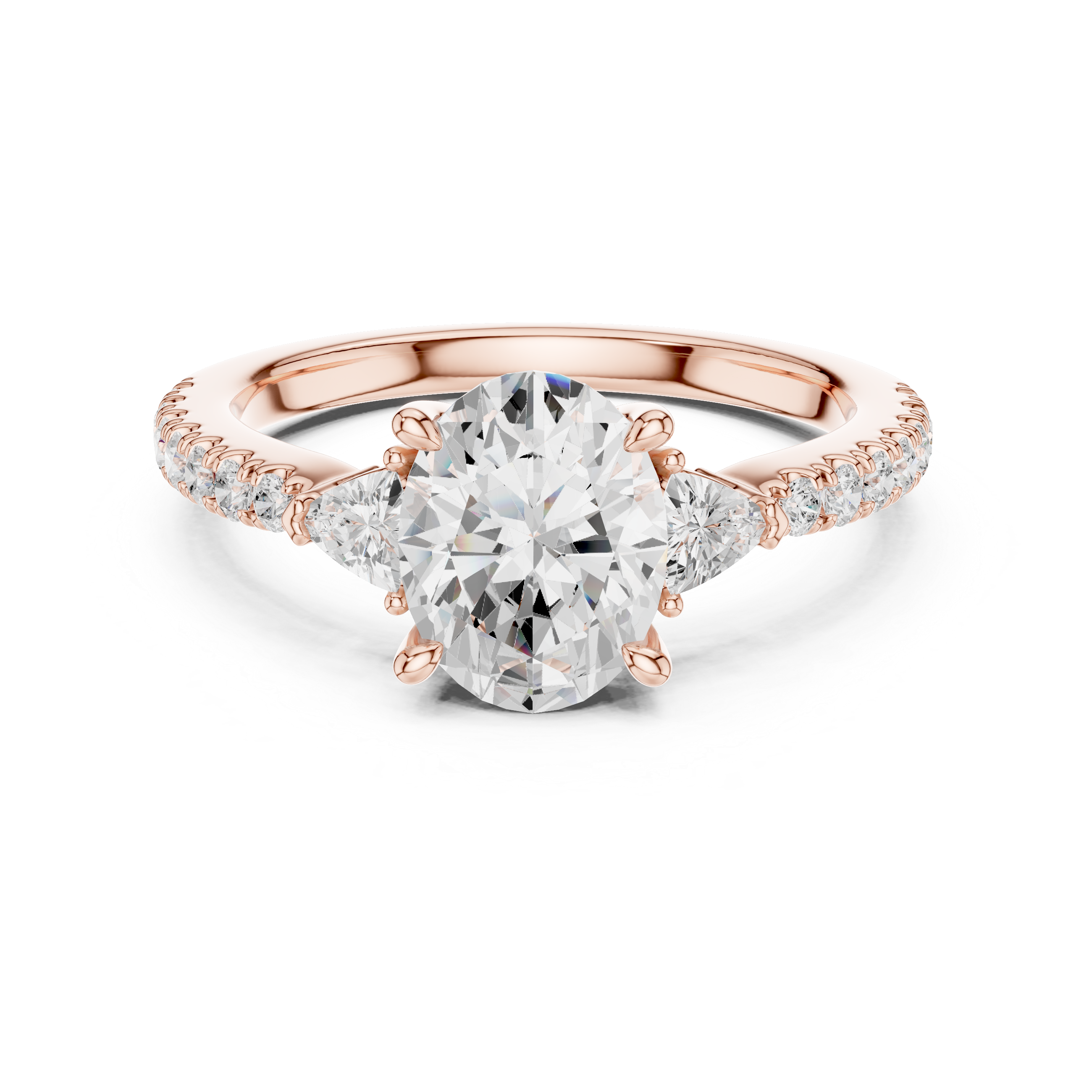 Oval Cut Three Stone Diamond Engagement Ring