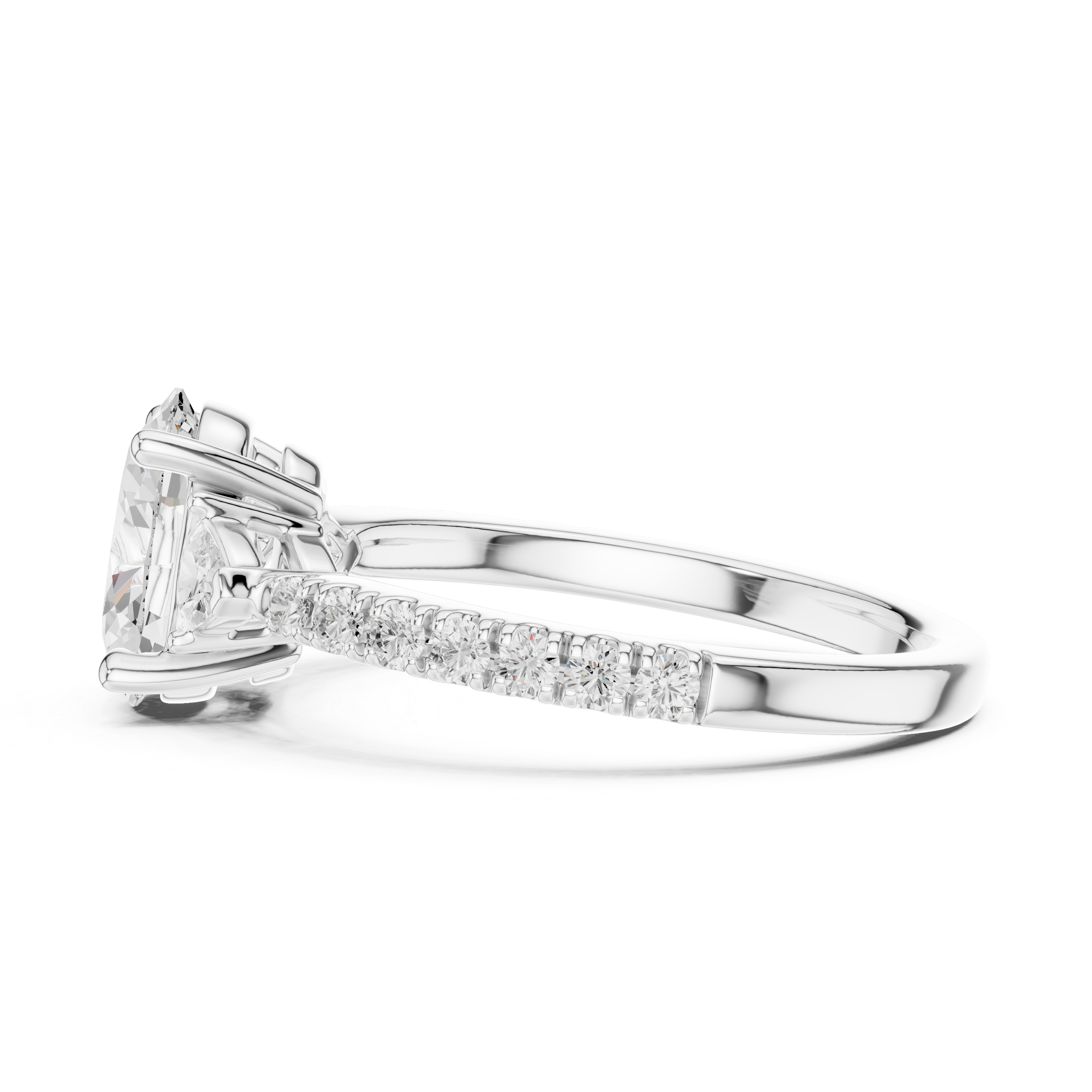 Oval Cut Three Stone Diamond Engagement Ring