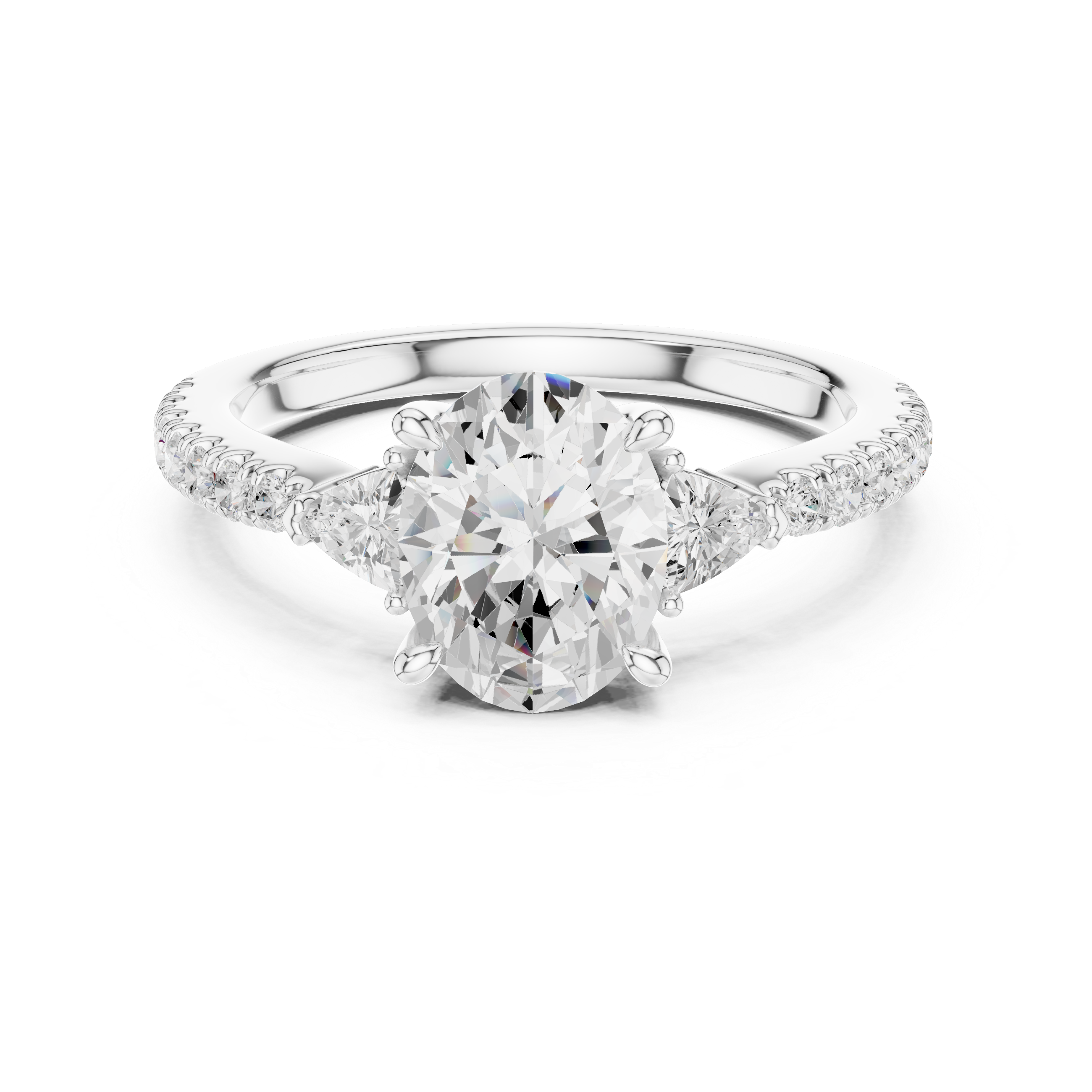 Oval Cut Three Stone Diamond Engagement Ring