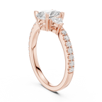Pear Cut Three Stone Diamond Engagement Ring