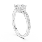 Pear Cut Three Stone Diamond Engagement Ring