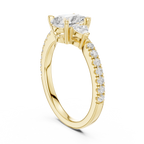 Pear Cut Three Stone Diamond Engagement Ring