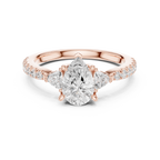 Pear Cut Three Stone Diamond Engagement Ring