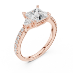 Princess Cut Three Stone Diamond Engagement Ring