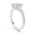 Princess Cut Three Stone Diamond Engagement Ring
