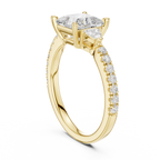 Princess Cut Three Stone Diamond Engagement Ring