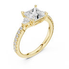 Princess Cut Three Stone Diamond Engagement Ring