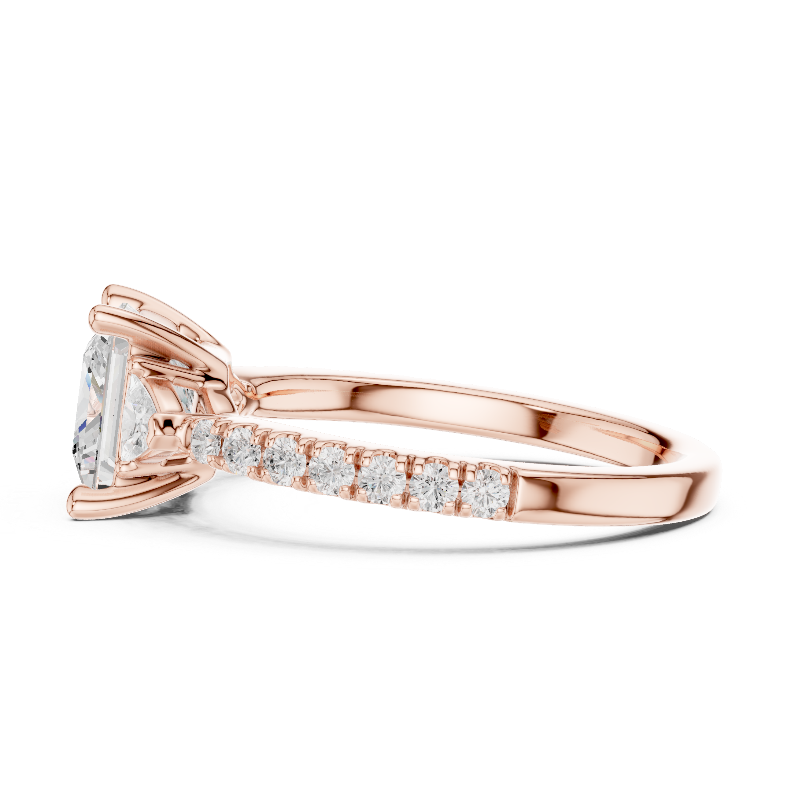 Princess Cut Three Stone Diamond Engagement Ring