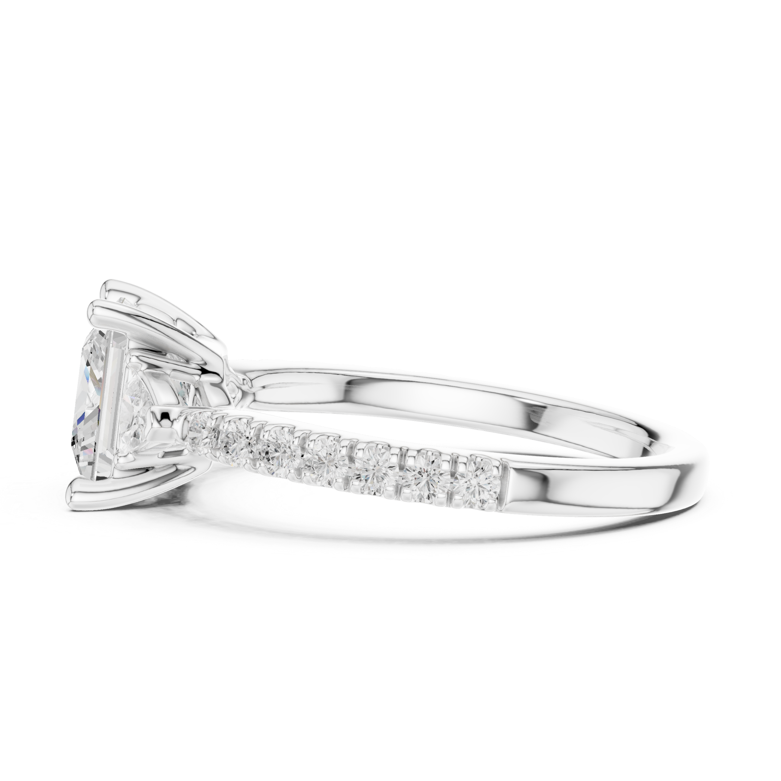Princess Cut Three Stone Diamond Engagement Ring