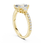 Radiant Cut Three Stone Diamond Engagement Ring
